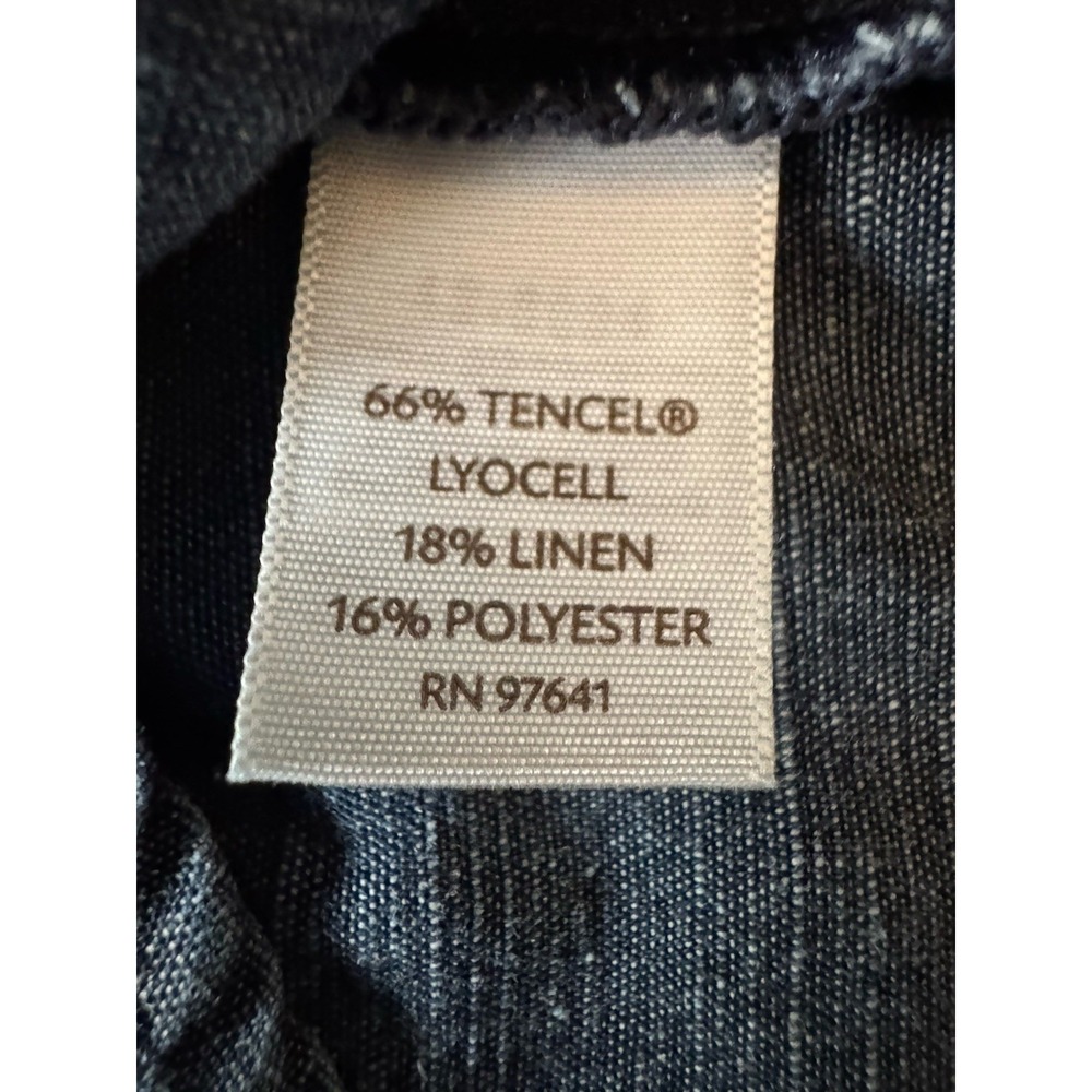 J. Jill Sleeveless Chambray Shirt Dress Women's Medium Blue Tencel Linen Blend - Picture 5 of 7